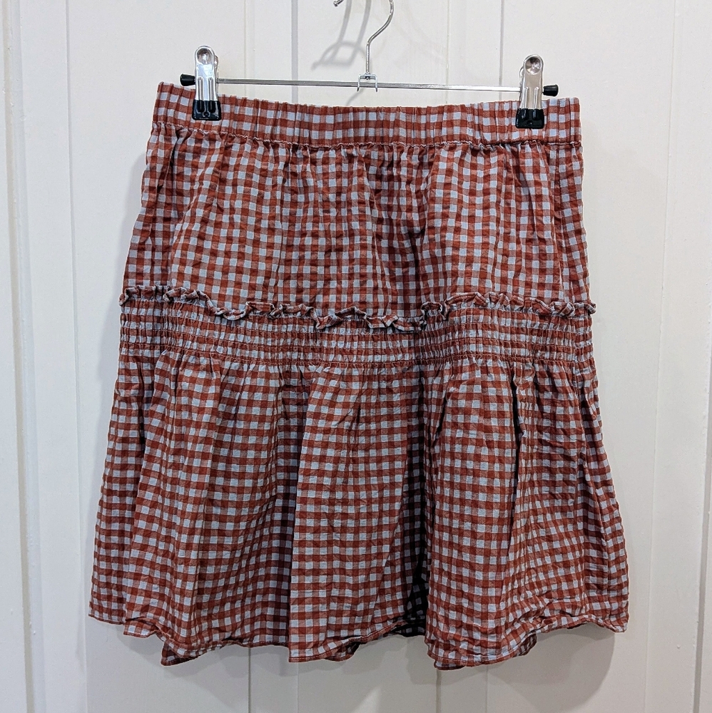 Madewell Seersucker Gingham Skirt | Size 2